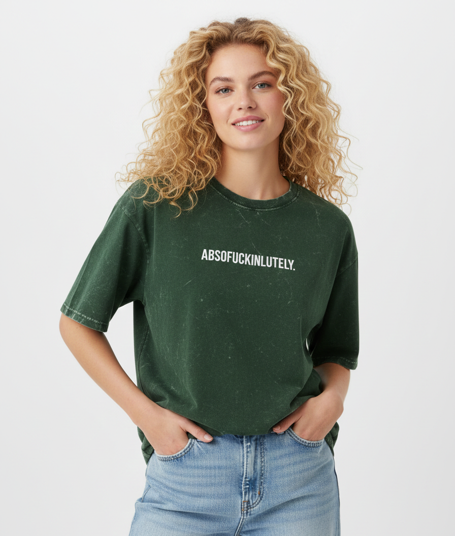 Absoufuckinlutely - Unisex Acid Washed Oversized Tee