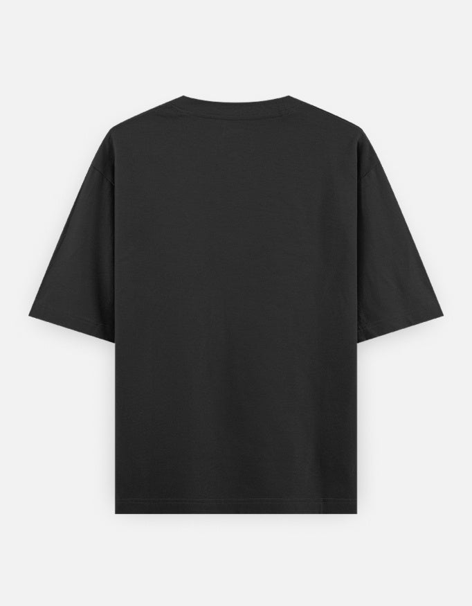 Black t-shirt on a white background