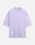 Light purple oversized t-shirt with TinyFox logo on lower front, short sleeves, crew neck