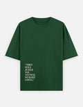 Green t-shirt with motivational quote on a white background
