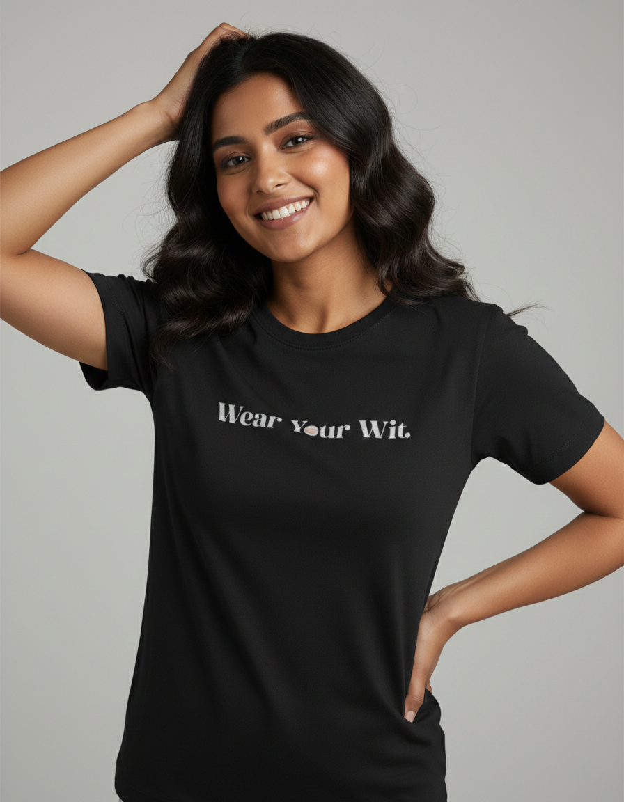 Wear Your Wit Unisex Supima Black Tee