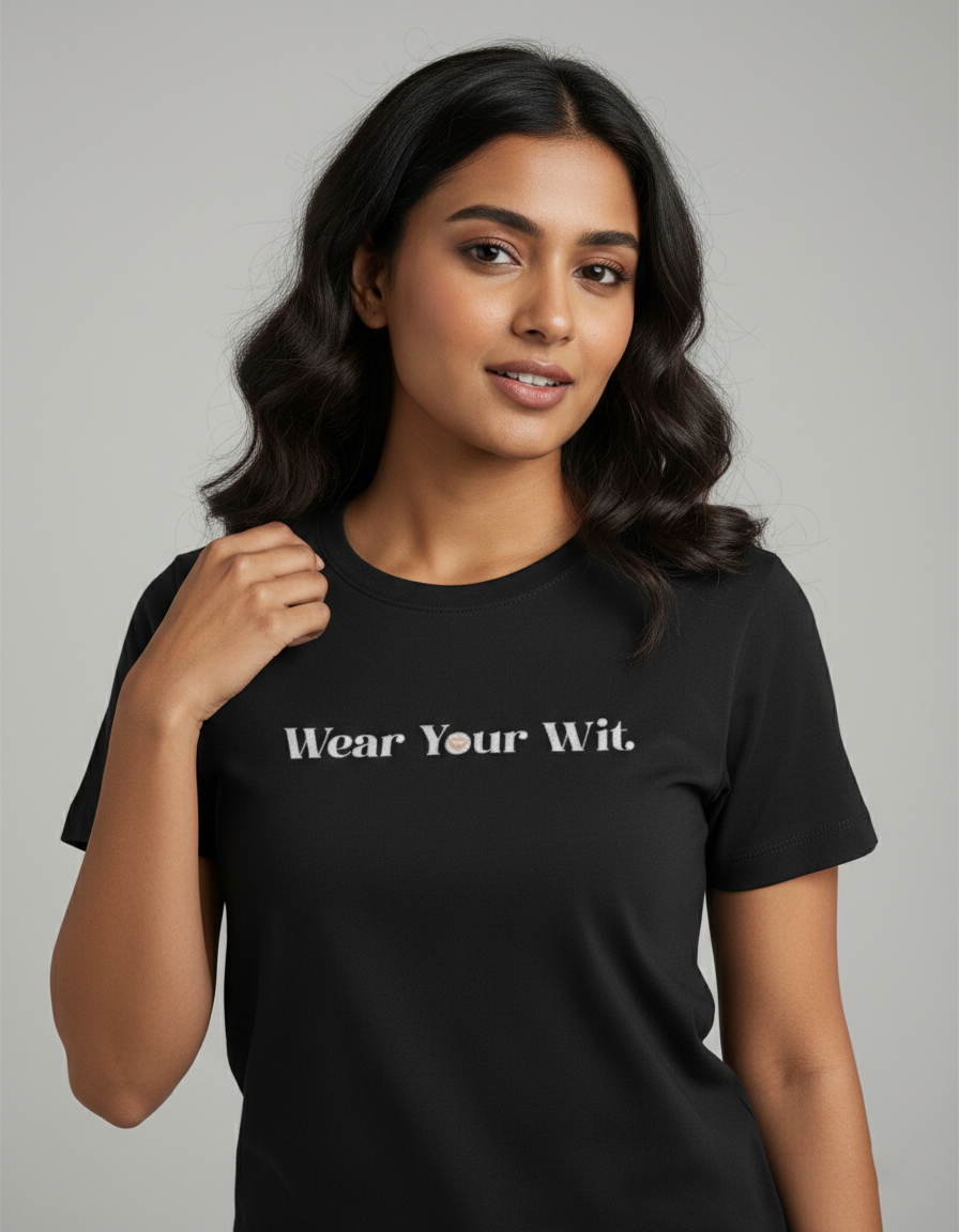 Wear Your Wit Unisex Supima Black Tee