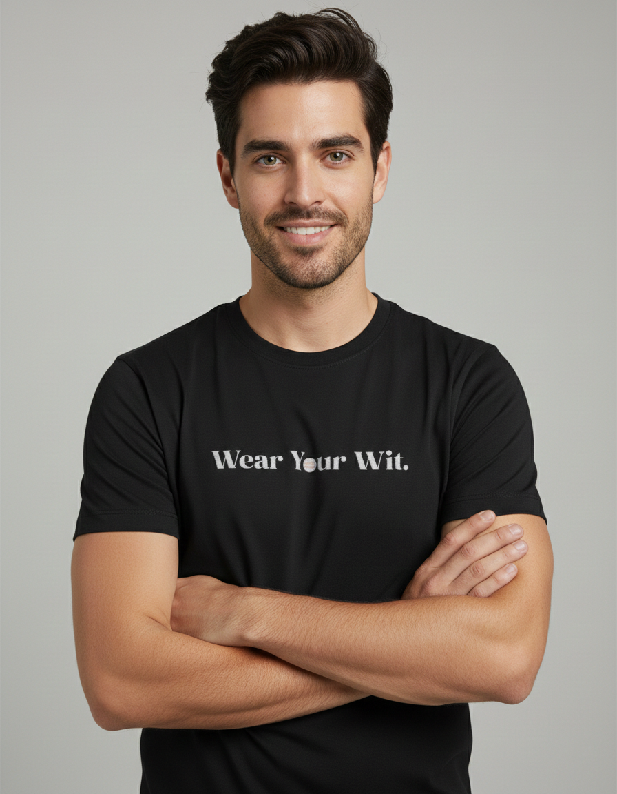 Wear Your Wit Unisex Supima Black Tee